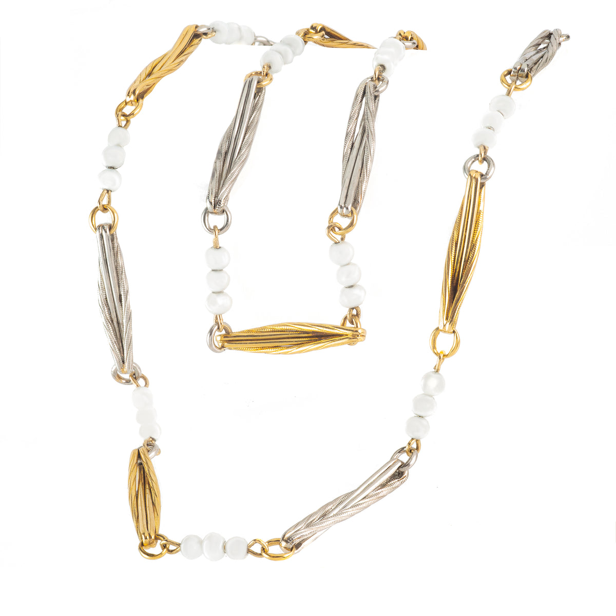 Gold Platinum Pearl Chain c.1950s
