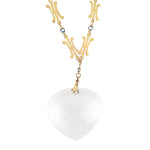 A Gold Rock Crystal Heart Pendant Necklace