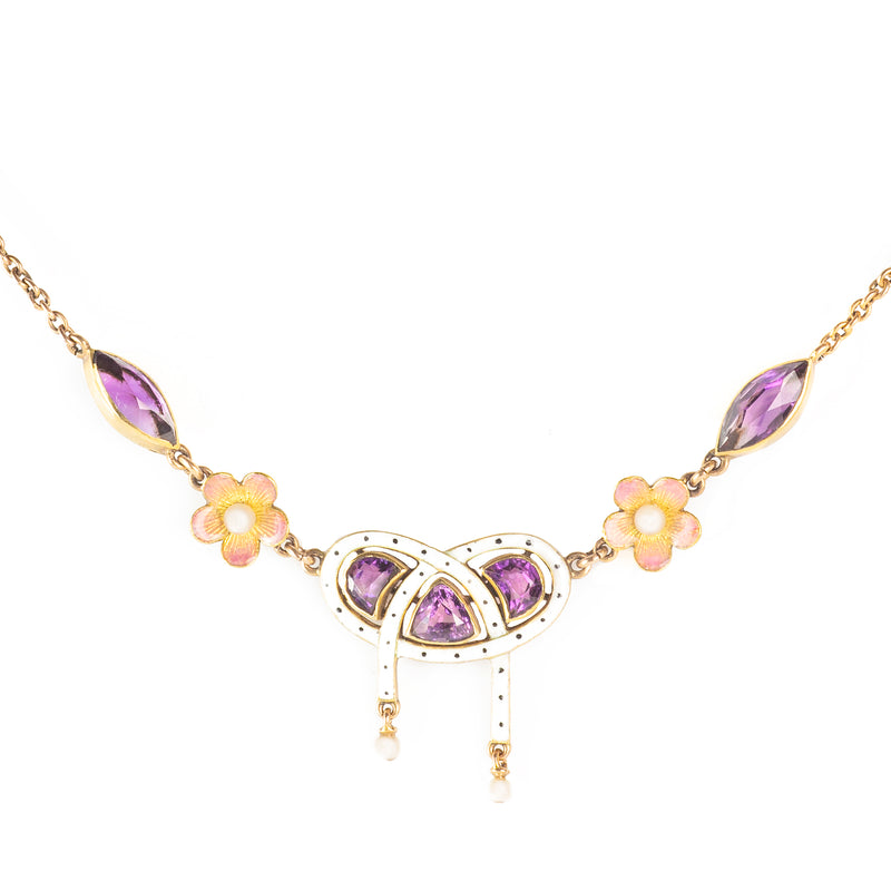 A Gold Amethyst Necklace