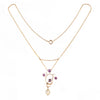 A Gold, Amethyst and Pearl Drop Necklace