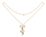 A Diamond and Gold Bow Necklace