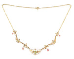 A Fifteen Carat Gold Peridot Tourmaline Necklace