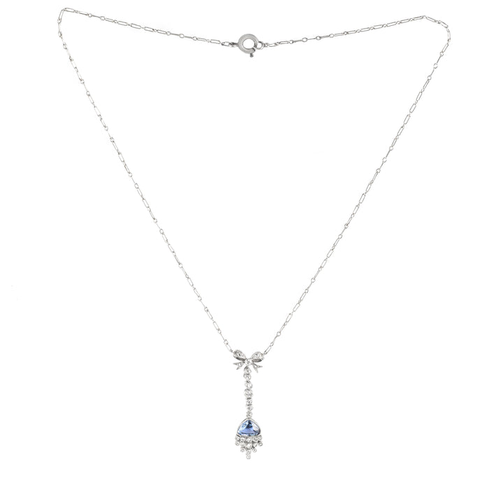 Sapphire Diamond Platinum Necklace