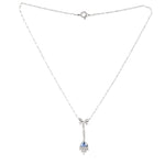 A Sapphire Diamond Platinum Necklace