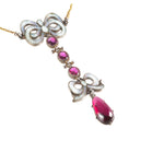 A Garnet and Enamel Pendant Necklace