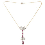 A Garnet and Enamel Pendant Necklace