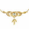 A French Aquamarine Gold Leaf Necklace