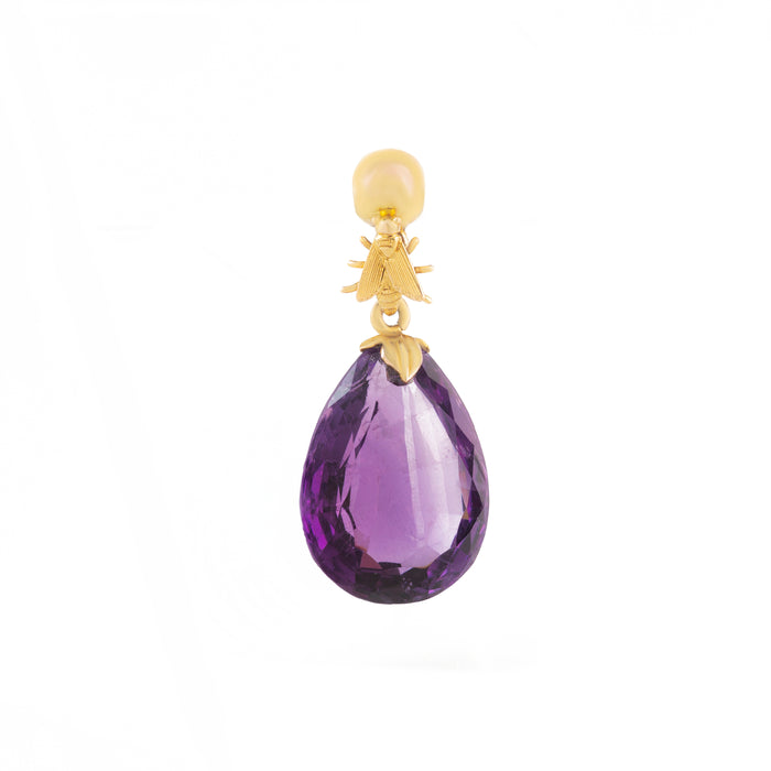 Amethyst Gold Fly Pendant
