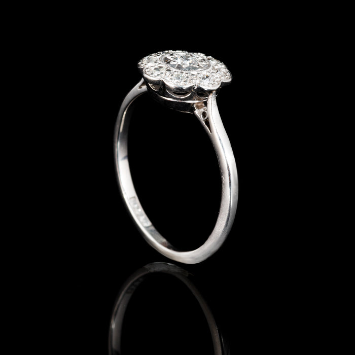 Platinum Diamond Daisy Cluster Ring