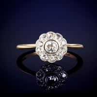 Antique Gold Daisy Diamond Ring