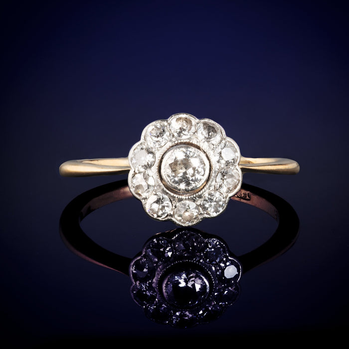Antique Gold Daisy Diamond Ring