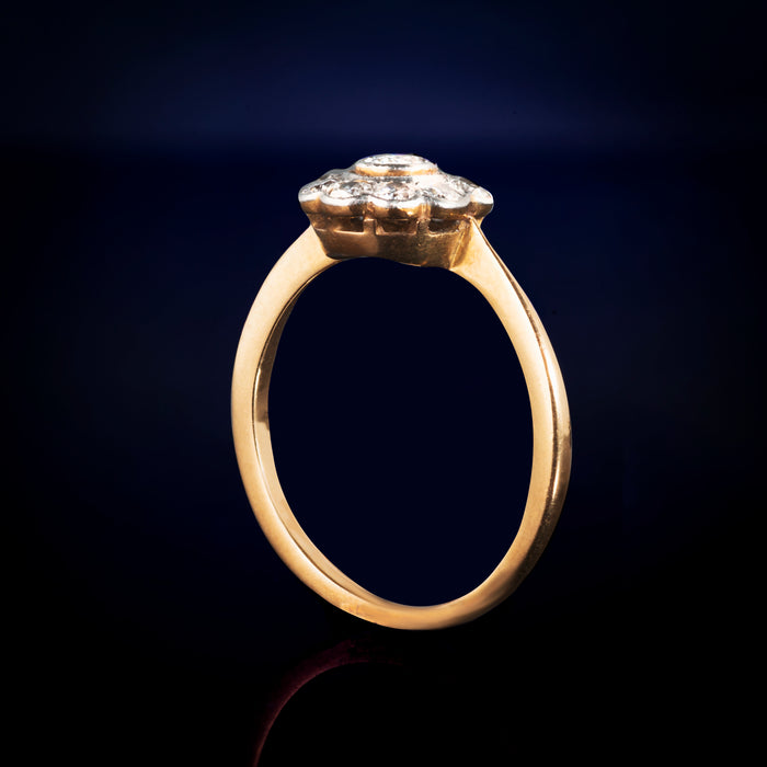 Antique Gold Daisy Diamond Ring