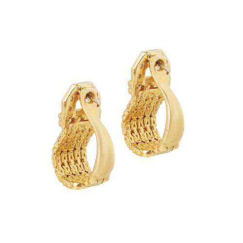 A pair of Gold Diamond Earrings