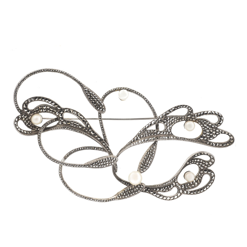 A Large Marcasite Silver brooch