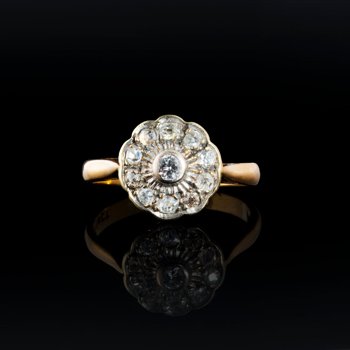 Gold Diamond Daisy Ring