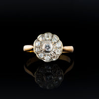 Gold Diamond Daisy Ring