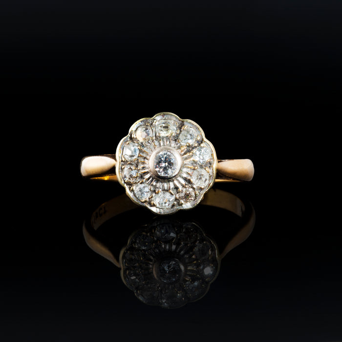 Gold Diamond Daisy Ring