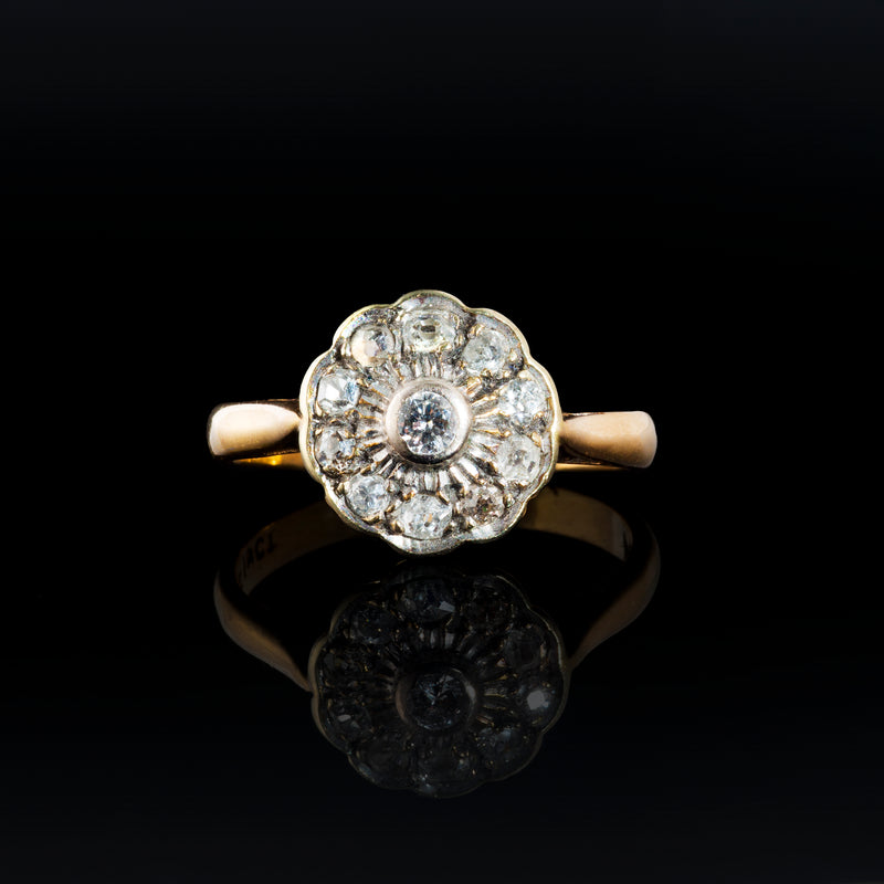 Gold Diamond Daisy Ring