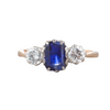 A Three Stone Sapphire Diamond Ring