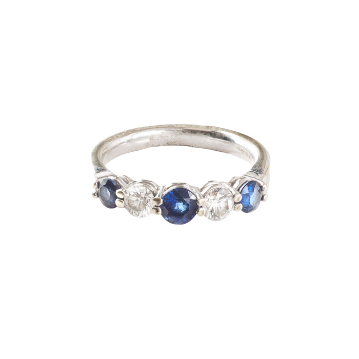Modern Sapphire Diamond Ring