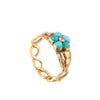 A Gold Turquoise Diamond Ring