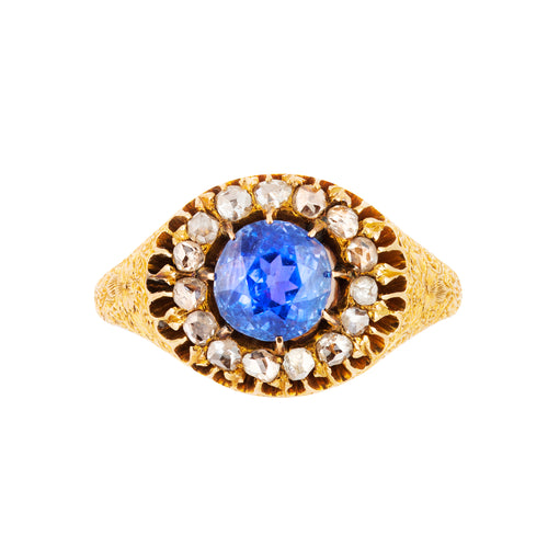 An Antique Sapphire Diamond Ring
