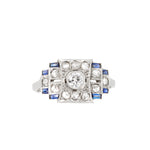 A French Art Deco Sapphire and Diamond Ring