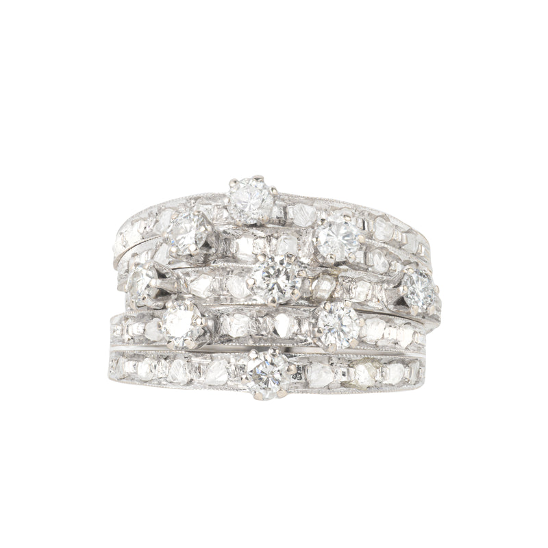 A 1920s Diamond Platinum Harem Ring