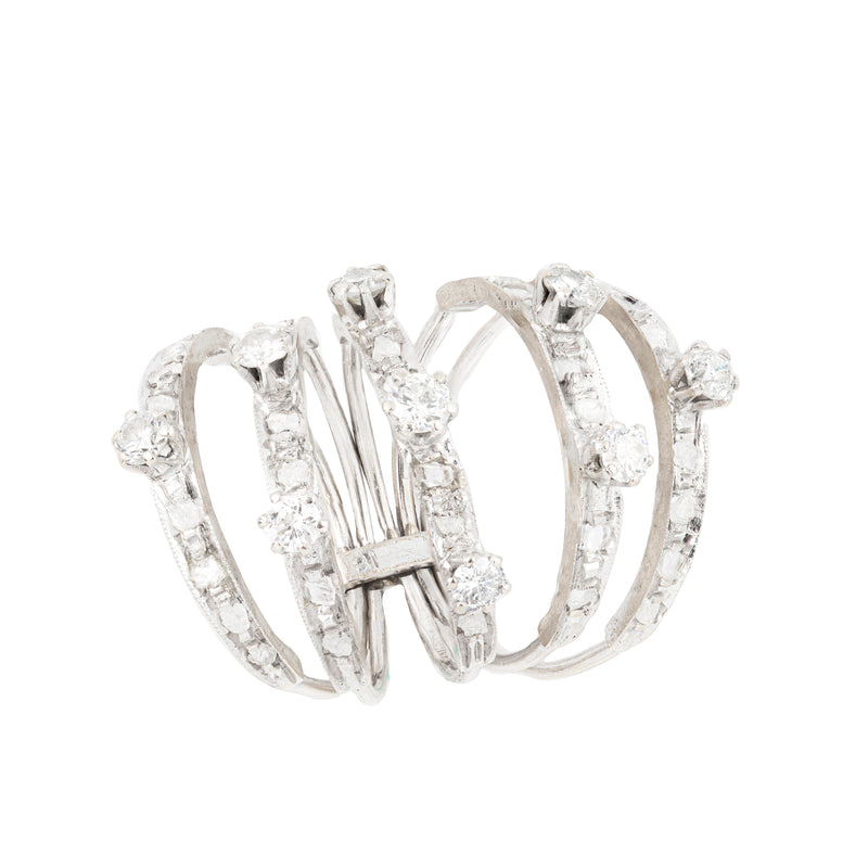 A 1920s Diamond Platinum Harem Ring