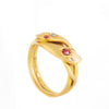 A Gold Snake Ring with Diamond & Ruby Eyes