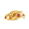 A Gold Snake Ring with Diamond & Ruby Eyes