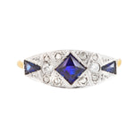 A Diamond and Sapphire Ring
