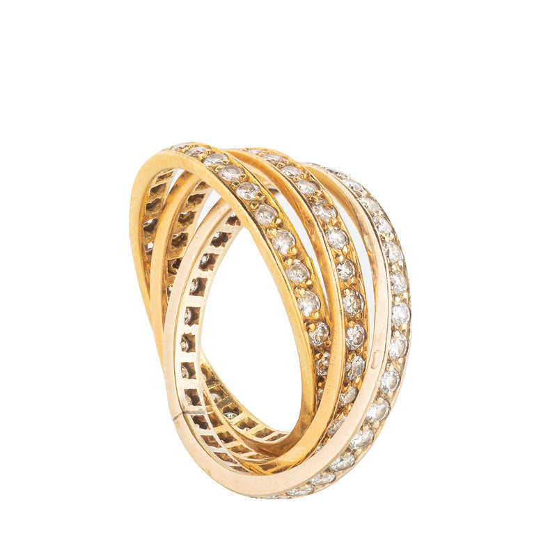 An Antique Gold Diamond Russian Wedding Ring