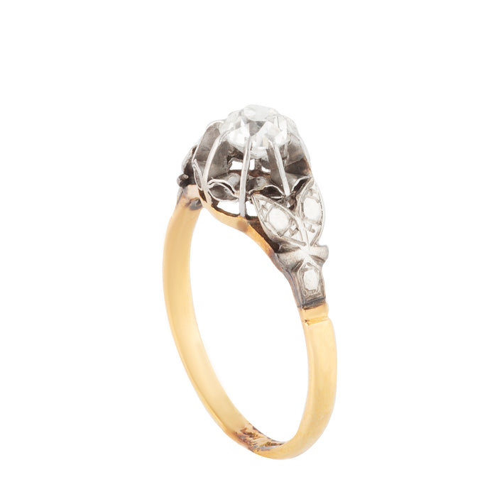 Antique Diamond Gold Platinum Ring