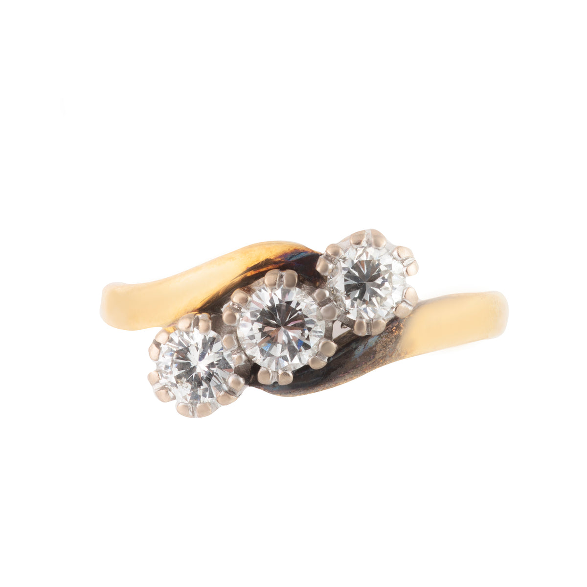 Three Stone Diamond Gold Ring