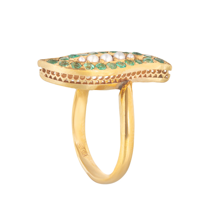 Emerald Pearl, and Gold ring