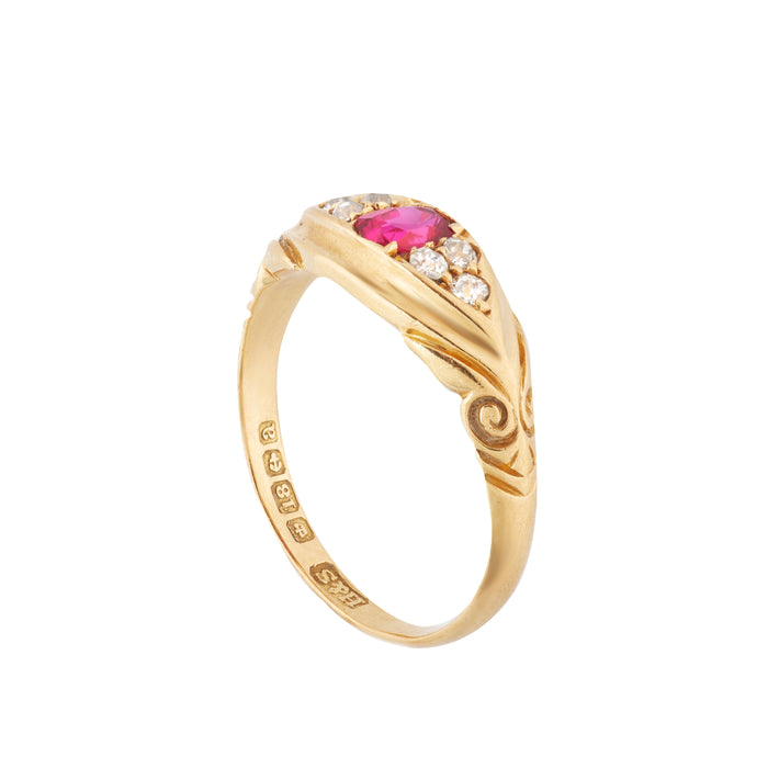 Ruby Diamond Gold Ring