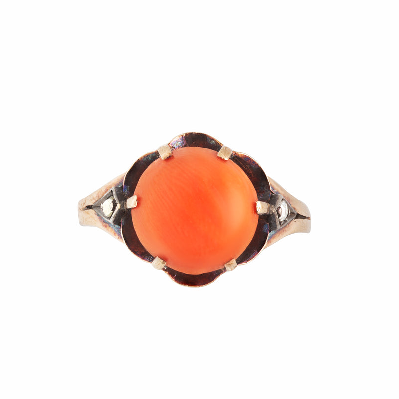 A Coral Diamond Ring