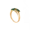 A Green Enamel Ivy and Diamond Ring