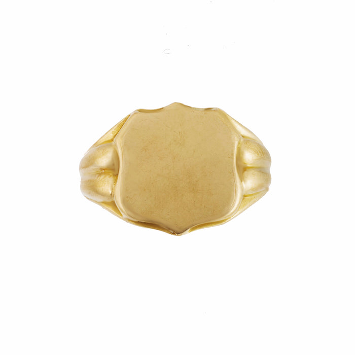 Gold Shield Signet Ring