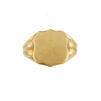Gold Shield Signet Ring