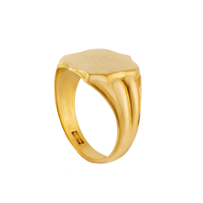 Gold Shield Signet Ring