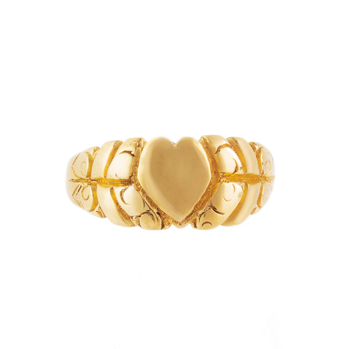 Twenty-Two Carat Gold Heart Ring