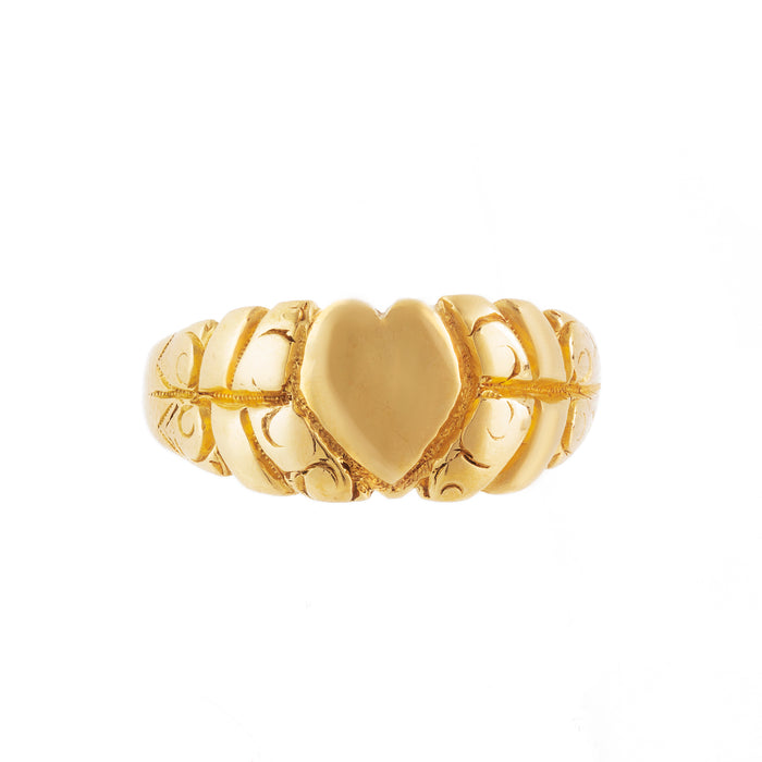Twenty-Two Carat Gold Heart Ring