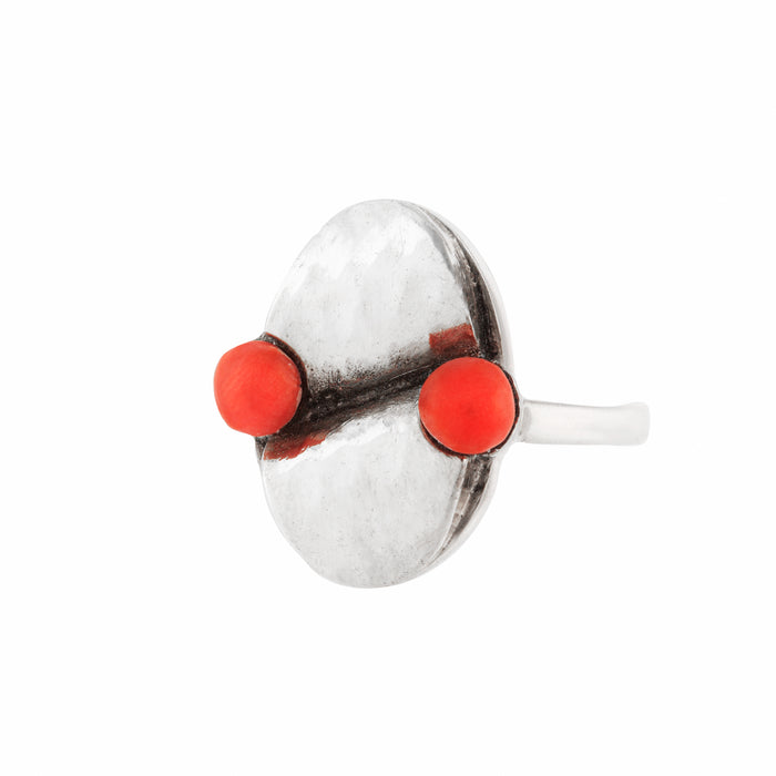 Silver Coral Ring
