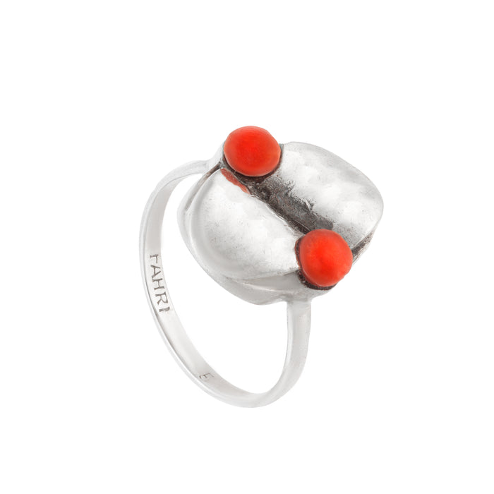 Silver Coral Ring
