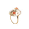 A Silver and Coral Ring
