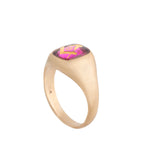 A Gold Synthetic Ruby Masonic Ring