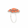 A Silver Marcasite Coral Ring