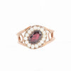 A Georgian Gold Garnet and Natural Pearl Ring